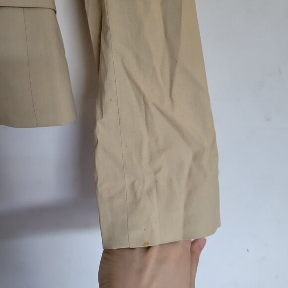 Theory Tan Cream Single Button Front Long Sleeve Cotton Blazer Jacket Size 2 - Picture 11 of 17